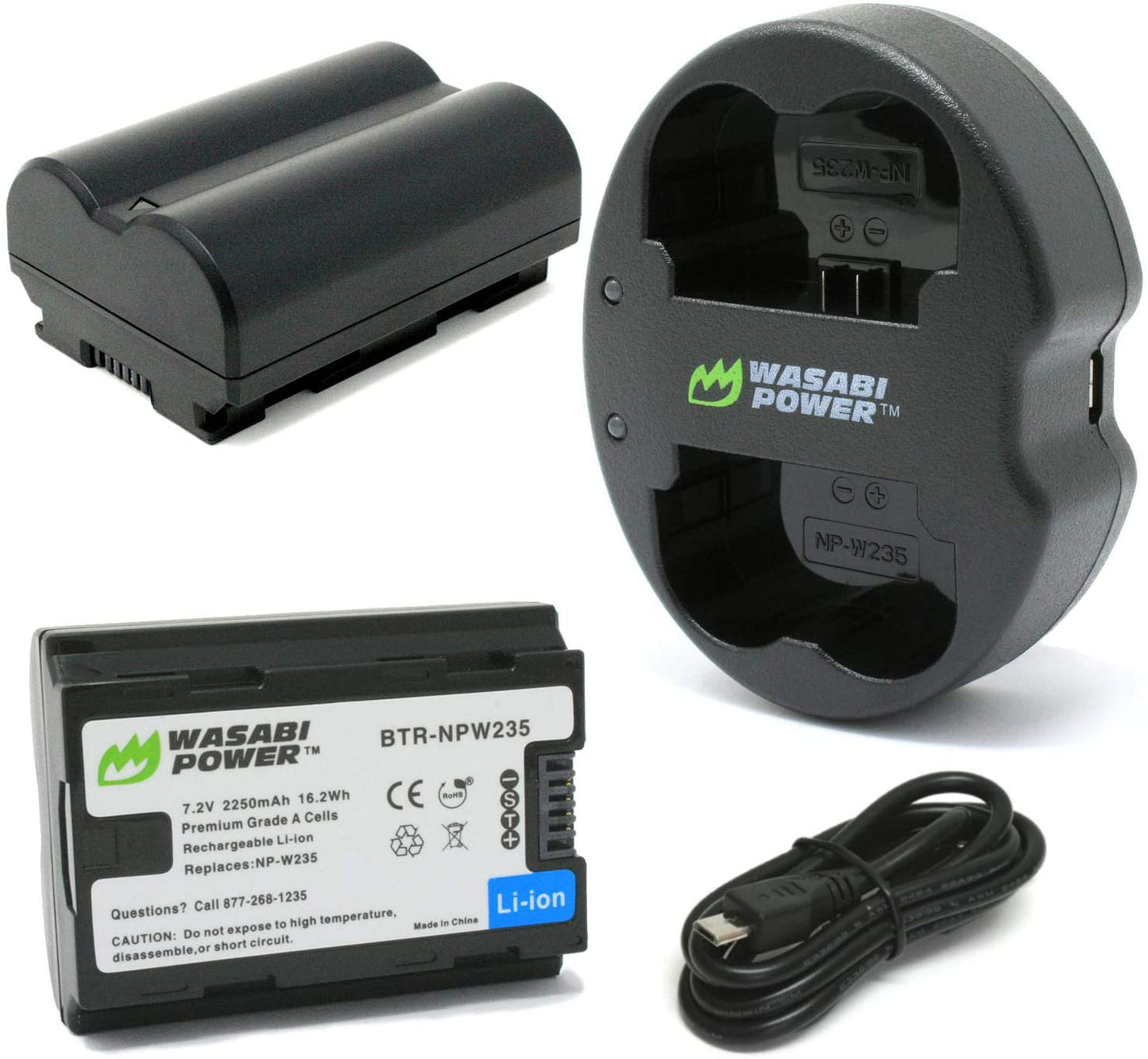 Wasabi Power Battery (2-Pack) & Dual Charger for Fujifilm NP-W235 & Fujifilm GFX