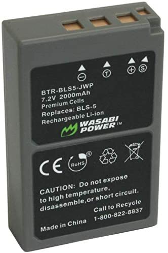 Wasabi Power Battery (1-Pack) for Olympus BLS-5, BLS-50, PS-BLS5 & OM-D E-M5 III, E-M10, E-M10 MII, E-M10 MIII, E-M10 MIIIs, E-M10 MIV, Pen E-PL2, E-PL5, E-PL6, E-PL7, E-PL8, E-PM2, E-P7