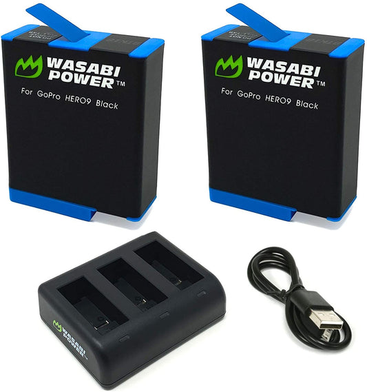 Wasabi Power HERO10 Battery (2-Pack) and USB Triple Charger for GoPro Hero10 Black