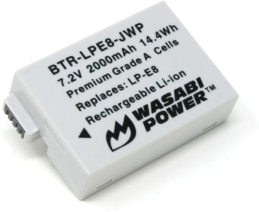 Wasabi Power Battery for Canon LP-E8 and Canon EOS 550D, EOS 600D, EOS 700D, EOS Rebel T2i, EOS Rebel T3i, EOS Rebel T4i, EOS Rebel T5i