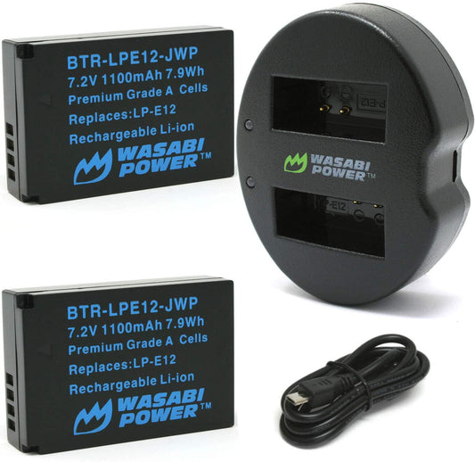 Wasabi Power Battery (2-Pack) USB Dual Charger for Panasonic Lumix DMW-BLC12, DMW-BLC12PP, DE-A79, DE-A79B, Lumix DMC-G85, DMC-G7, DMC-G6, DMC-G5, DMC-FZ300, DMC-GH2, DMC-GX8 (Not Fully Decoded)