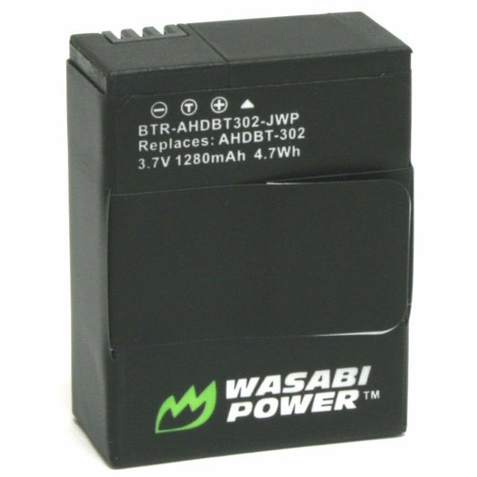 Wasabi Power Replacement Battery (1280mAh) for GoPro Hero 3+, Hero 3 - AHDBT302