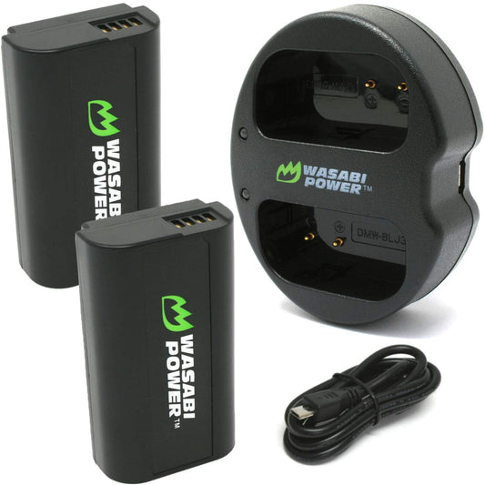 Wasabi Power Battery (2-Pack) and Dual USB Charger for Panasonic DMW-BLJ31 and Panasonic Lumix DC-S1, DC-S1H, DC-S1R