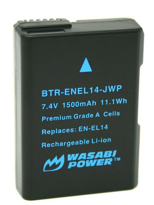 Wasabi Power Battery (1-Pack) for Nikon EN-EL14, EN-EL14a & Nikon D3100, D3200, D3300, D3400, D3500, D5100, D5200, D5300, D5500, D5600, Df, Coolpix P7100, Coolpix P7700, Coolpix P7800