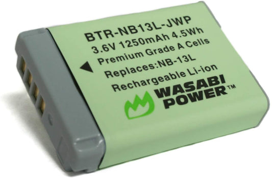 Wasabi Power NB-13L Battery for Canon PowerShot G1 X Mark III, G5 X, G7 X, G7 X Mark II, G9 X, G9 X Mark II, SX620 HS, SX720 HS, SX730 HS, SX740 HS