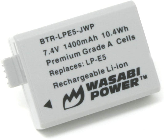 Wasabi Power Battery for Canon LP-E5 and Canon EOS 450D, 500D, 1000D, Kiss F, Kiss X2, Kiss X3, Rebel XS, Rebel XSi, Rebel T1i