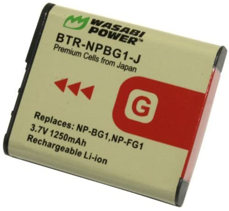 Wasabi Power NP-BG1, NP-FG1 Battery for Sony Cyber-Shot, DSC-H3, DSC-H7, DSC-H9, DSC-H10, DSC-H20, DSC-H50, DSC-H55, DSC-H70, DSC-H90, DSC-HX5V, DSC-HX7V, DSC-HX9V, DSC-HX10V, and More