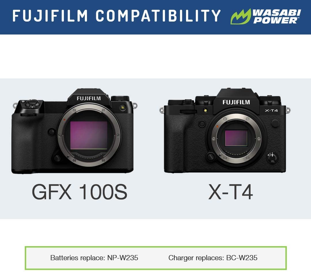 Wasabi Power Battery (2-Pack) & Dual Charger for Fujifilm NP-W235 & Fujifilm GFX