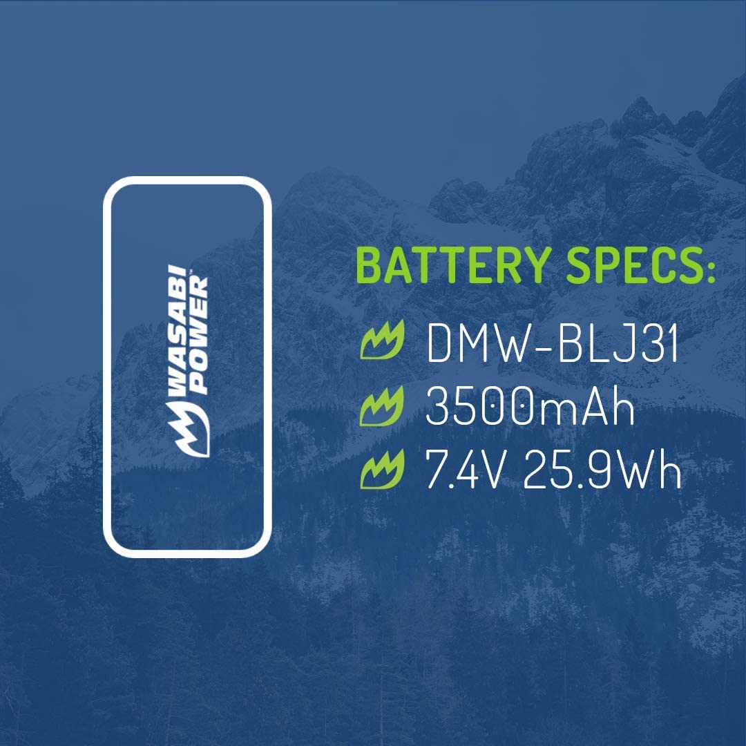 Wasabi Power DMW-BLJ31 Battery for Panasonic LUMIX S1, S1R, S1H, Panasonic LUMIX S Series Mirrorless Cameras