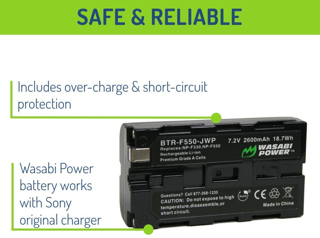 Wasabi Power Battery for Sony L Series, NP-F330, NP-F530, NP-F550, NP-F570 and CN-160, CN-216, CN-126 Series