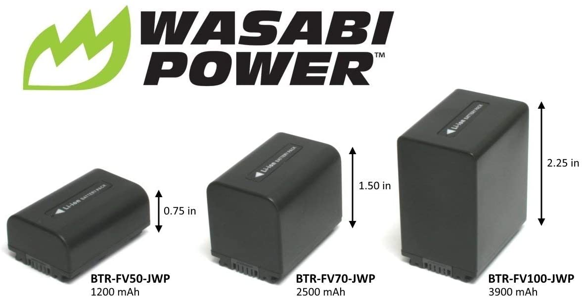 Wasabi Power NP-FV100 (3900mAh) Battery Compatible with Sony DCR-SR15,SR21 DCR-SR68 DCR-SR88 DCR-SX15 DCR-SX21 DCR-SX44 DCR-SX45 DCR-SX63 DCR-SX65 DCR-SX83 DCR-SX85 FDR-AX33 FDR-AX53 and More