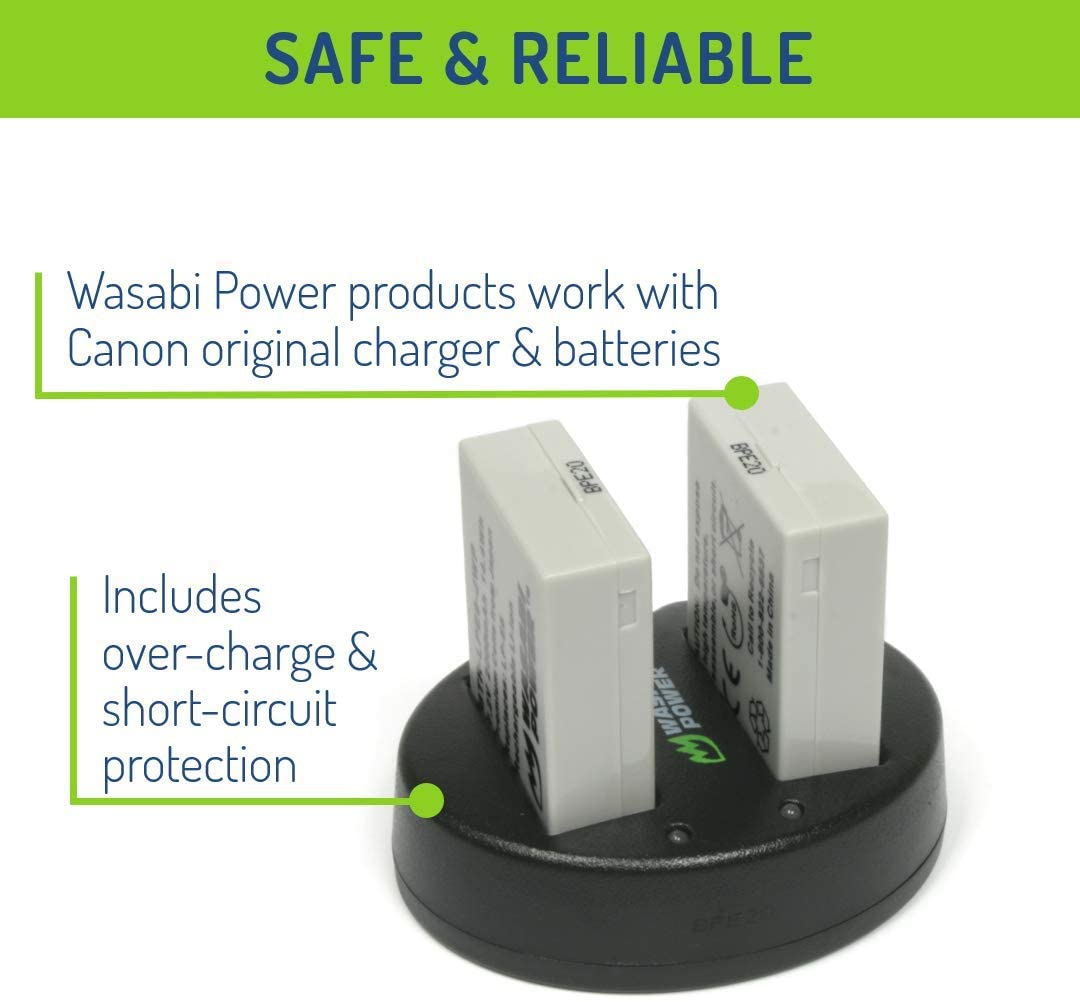 Wasabi Power Battery (2-Pack) and Dual Charger for Canon LP-E8 and Canon EOS 550D, EOS 600D, EOS 700D, EOS Rebel T2i, EOS Rebel T3i, EOS Rebel T4i, EOS Rebel T5i