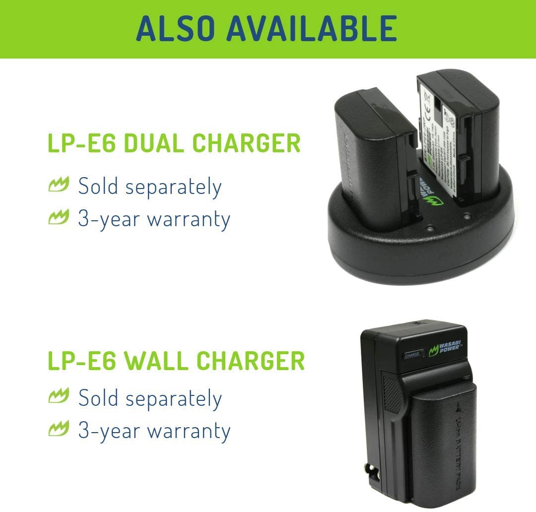 Wasabi Power Battery for Canon LP-E6,LP-E6N & Canon EOS 5D Mark II III 6D 7D 70D