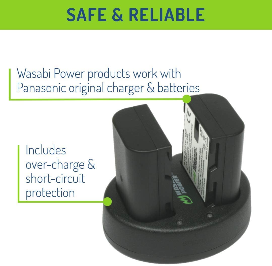 Wasabi Power 2000mAh Battery (2-Pack) And Dual Charger For Panasonic DMW-BLF19