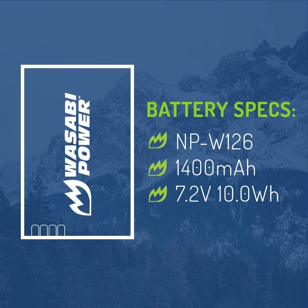 Wasabi Power Battery for Fujifilm NP-W126 and Fuji FinePix X-A1,X-M1,X-Pro1,X-T1