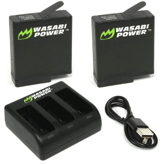 GoPro HERO7 Black Wasabi Power Battery x 2 & Triple Slot USB Charger GoPro HERO7