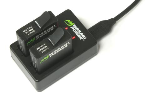 GoPro HERO5 6 7 Battery Kit Wasabi Power 2 x 1220mAh & Charger Set Go Pro Black
