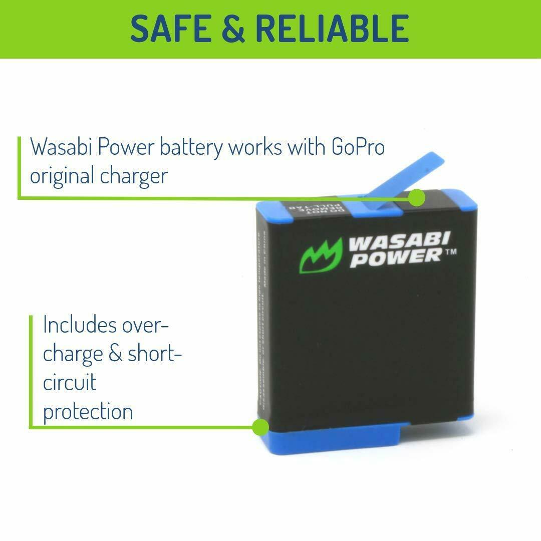 Wasabi Power Battery (2-Pack) and Triple Charger for GoPro HERO8 Black