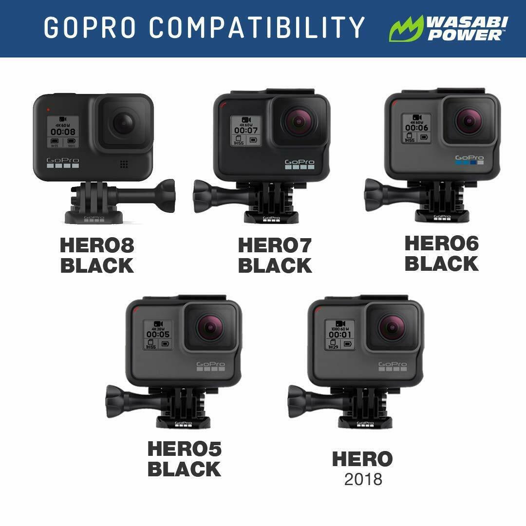 Wasabi Power Battery x 3 and Triple Slot USB Charger for GoPro HERO8 Black