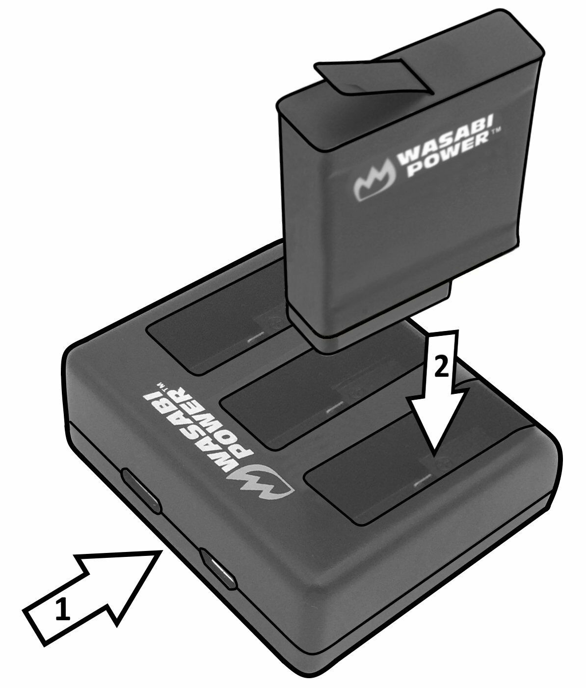 Wasabi Power 1220mAh Battery x 3 & Triple Slot USB Charger for GoPro HERO7 Black